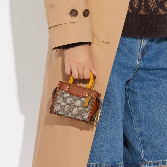 Coach Brown and Gold Crossbody Bag with Signature Style